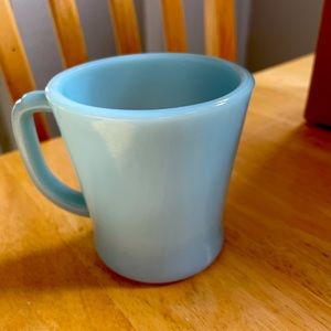 Rare Fire King Blue Jadeite coffee mug.